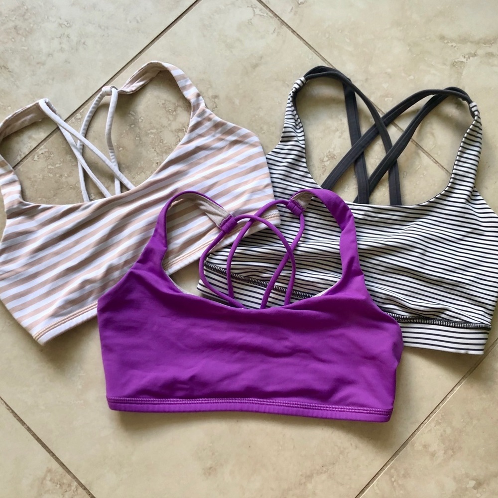 Lululemon 2 Free to be bras and 1 Energy bra